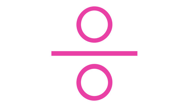 Division symbol vector icon with a modern orange to pink gradient finish. Minimalist flat design illustration for mathematics, education, school, and calculation. High-quality scalable graphic.