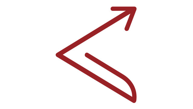 Minimalist Red Less Than Mathematical Symbol Vector Illustration with Arrow Tip, Flat Line Art Icon for Education, Programming, Logic, and Comparison UI Design, Scalable AI-Generated Graphic