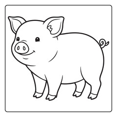 Obraz premium Bold and easy coloring page for kids
