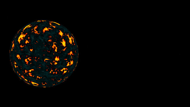 3d render of a fire planet