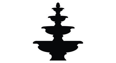 Elegant tiered fountain design a striking black silhouette © Nazrul