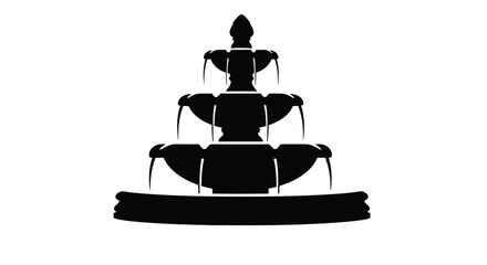 Elegant tiered fountain design a striking black silhouette © Nazrul