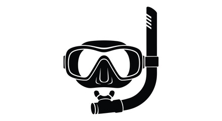 Black scuba mask and snorkel design a striking silhouette © Nazrul