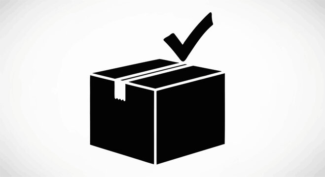 Black box with check mark on top.