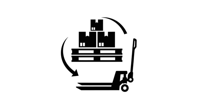 Forklift with pallet and boxes.