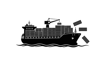 Obraz premium Large cargo ship with containers.