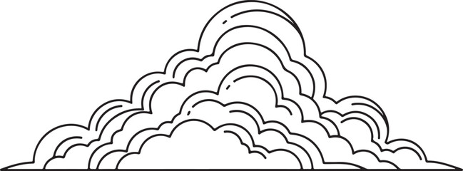 Fototapeta premium Black and white illustration of layered, wavy, cloud-like shapes Vector, illustration