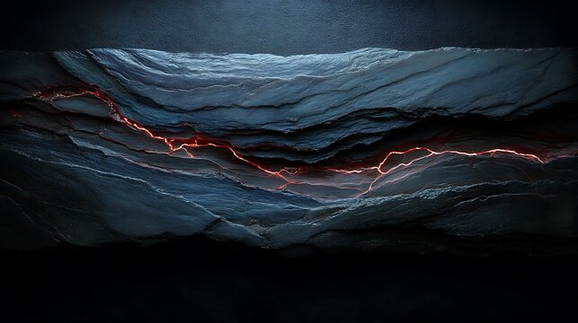 Abstract red and white flowing lines on a dark gray textured background, abstract lines red lines