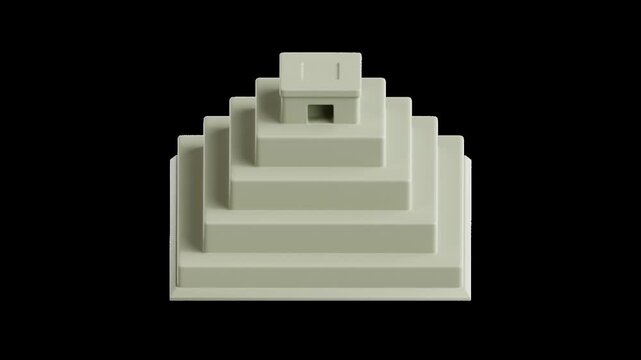 Aztec Pyramid with Stone Stairs