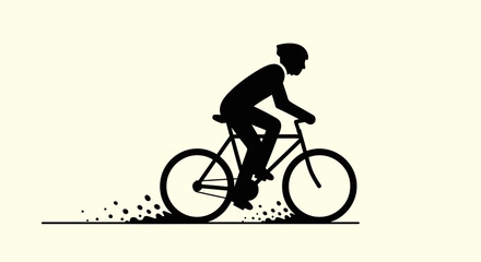 Fototapeta premium Man riding bicycle on the road.