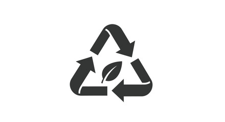 Obraz premium Recycling symbol with leaf icon.