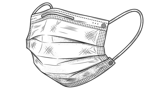 Medical mask illustration protective healthcare equipment isolated design