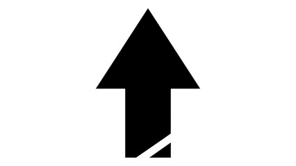 Fototapeta premium Black arrow icon pointing up isolated on white background