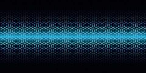 Abstract background with modern and futuristic red hexagonal pattern. Future technology design with glowing hexagonal mesh pattern. Black steel metal mesh background. VOL. 2 © Akhsan