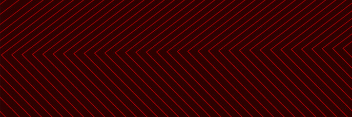 Red arrows background. Abstract triangle gradient wallpaper. Repeated arrow stripes backdrop for flyer, banner, poster, presentation. Thin to thick linear game or sport texture. Vector masculine bg © uboy