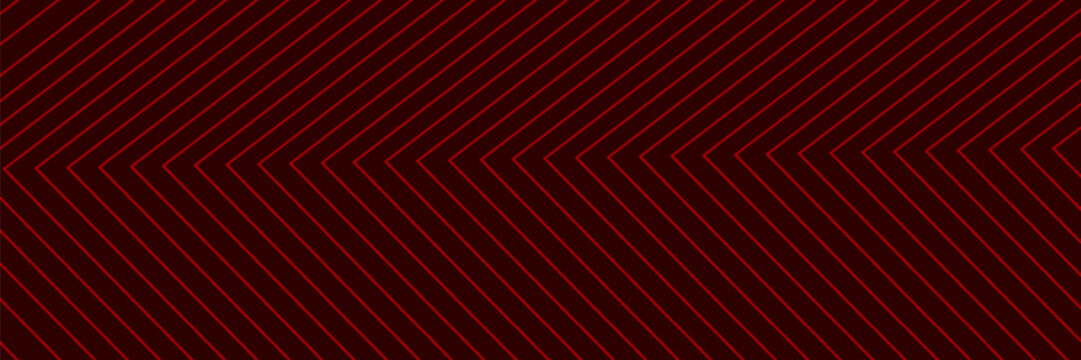 Red arrows background. Abstract triangle gradient wallpaper. Repeated arrow stripes backdrop for flyer, banner, poster, presentation. Thin to thick linear game or sport texture. Vector masculine bg