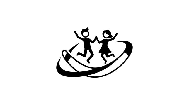 Joyful Children Bouncing on a Trampoline