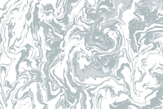 Abstract Marbled Swirls of Light Green and White Ink Texture.