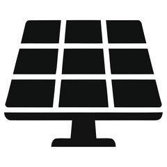 Minimalist vector graphic illustration featuring a black silhouette of a solar panel system designed for renewable energy concepts and sustainable power projects © Vectscape