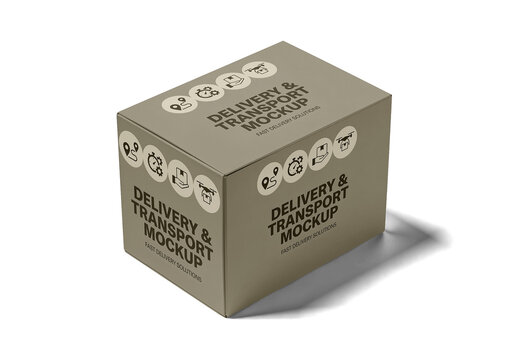 A Rectangular Box Isometric View Mockup