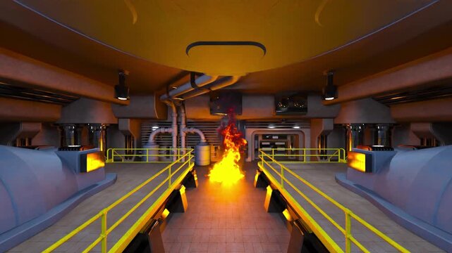 作業通路　3DCGレンダリング
