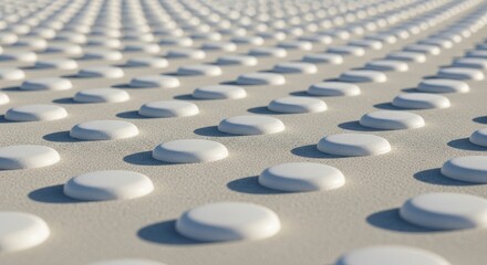 Fototapeta premium Abstract Pattern of White Circular Shapes with Shadows.