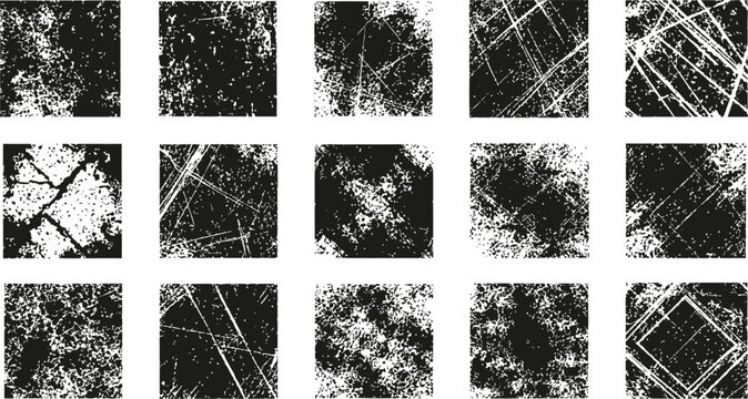 Hand drawn rectangle and square textures grunge shapes for design backgrounds