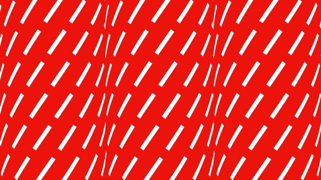 Red background with diagonal white dash pattern