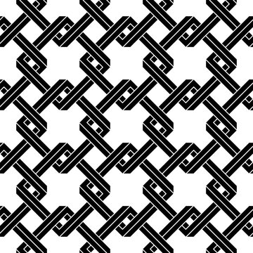 Seamless vector pattern featuring a silgouette impossible rhombus optical illusion lattice