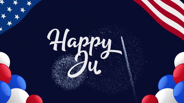 4th of july celebration image with american flags, balloons, and festive text perfect for holiday promotions, social media posts, and event flyers.