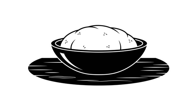 Minimalist Vector Illustration of a Food Bowl with Staple Mash