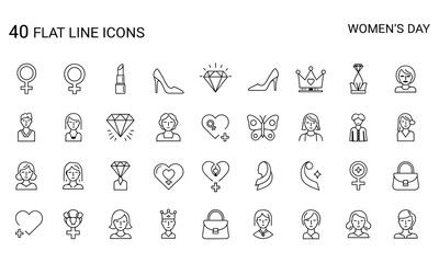 Mother's day icons celebrating moms with heartfelt line art for gifts and greetings © MOTIUR