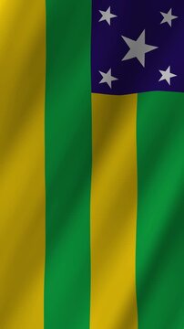 Vertical Sergipe Flag 4K Brazil State Pride Animation Flag Sergipe Symbol
