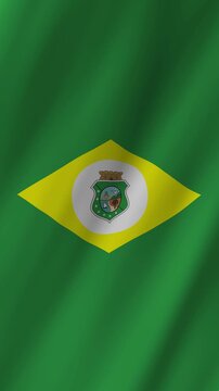 Vertical Ceara Flag 4K Brazil State Pride Animation Flag CE Symbol