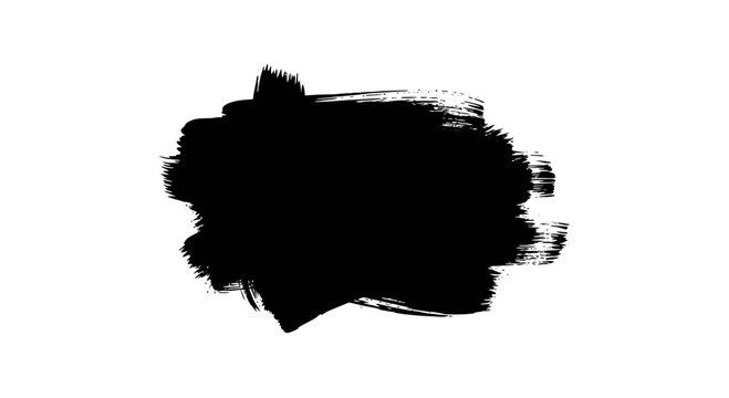 Black Ink Brush Stroke Illustration on White Background