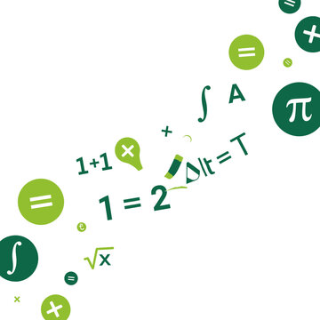 Math Formulas and Symbols Background, Education and Science Concept