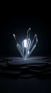 Shimmering glass shards of light float within a dark abyssal void where reality breaks into deep shadow layers and conceptual abstractions, background, black, reflection