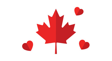 Canadian Maple Leaf with Hearts - Symbol of Love and Patriotism © Risqi