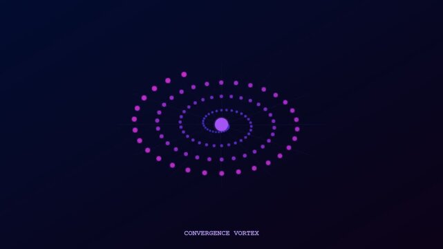 This abstract motion graphic illustrating AI Workflow Optimization features an intricate purple luminous vortex swirling with precision to symbolize advanced data processing.