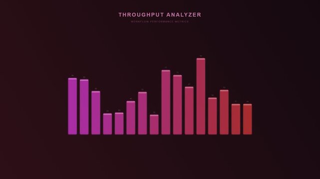 An abstract visualization of AI Workflow Optimization showcasing dynamic data streams and throughput metrics evolving across a futuristic digital dashboard for corporate strategic performance analysis