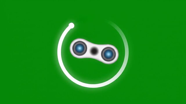 Modern Minimal Loading Spinner Loop Animation on Green Screen Background