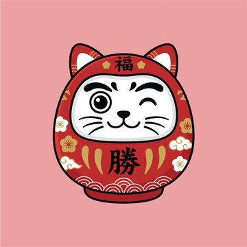 Lucky Cat Daruma Toy.
