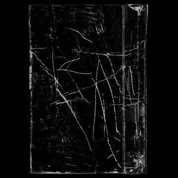 A scratched and weathered surface shows signs of heavy damage and wear.