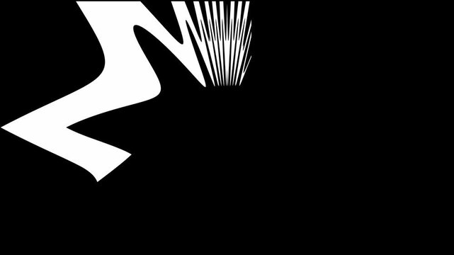 Thin white curved lines evolving into a circular ripple effect on a dark background