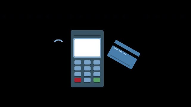tap to pay animated edc machine non-cash payment edc nft machine payment