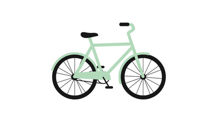 Fototapeta premium Mint Green Vintage City Bicycle Vector Illustration