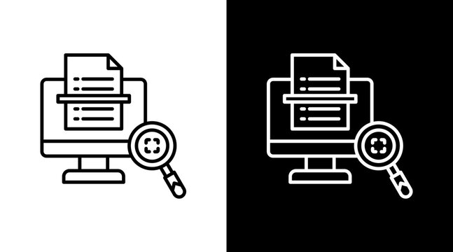 Document Scan Outline White Icon Set Design
