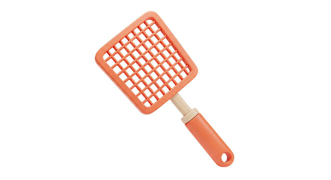 Orange Fly Swatter with Perforated Head and Handle