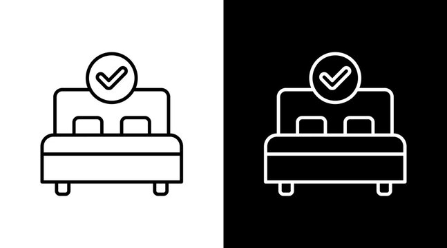 Room Availability Outline White Icon Set Design
