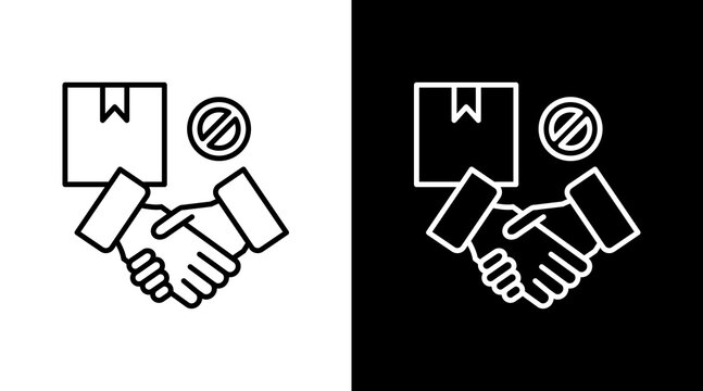 Contactless Delivery Outline White Icon Set Design